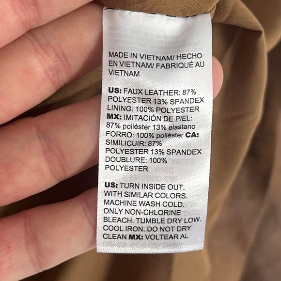 Chicos Brown Zippered Pocketed Faux Leather Suede Lined Motorcycle Jacket 4 6 - Picture 7 of 12